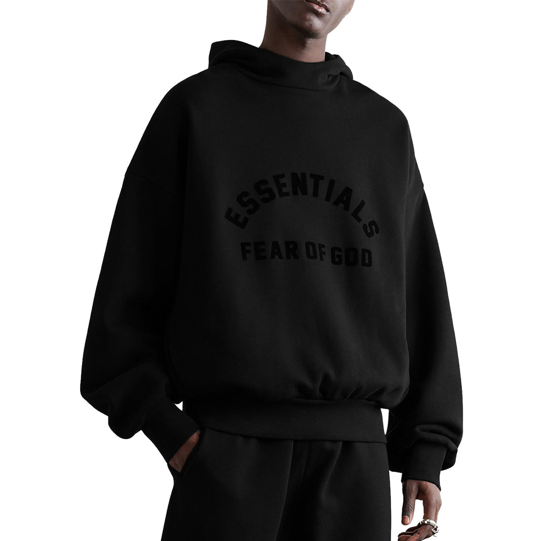 Fear Of God Essentials Jet Black Hoodie FW23